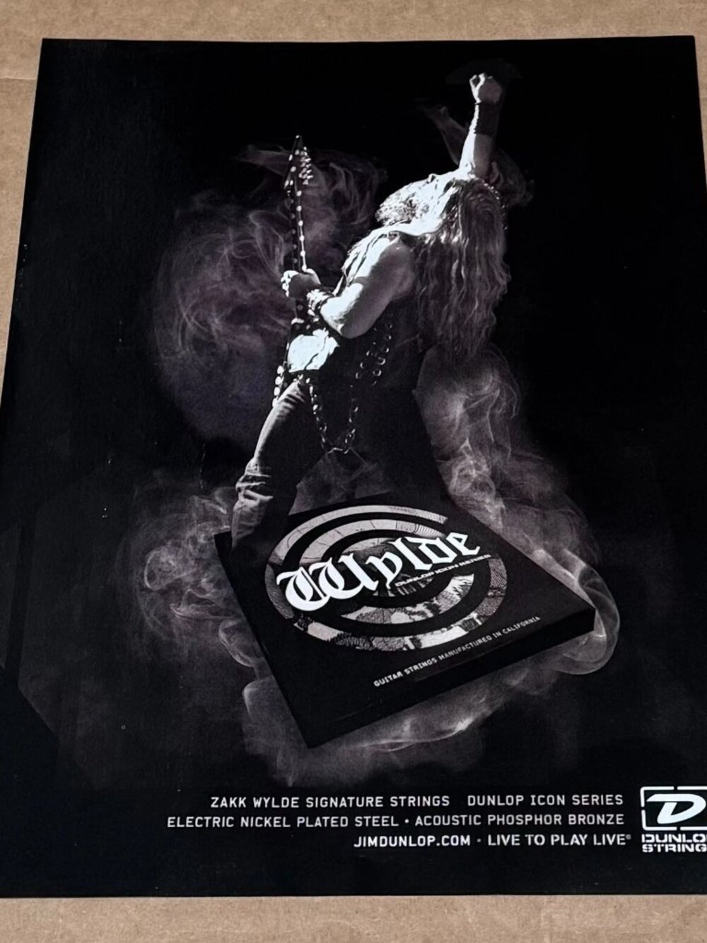 Dunlop - ZAKK WYLDE of BLACK LABEL SOCIETY OZZY - 2007 Print Advertisement